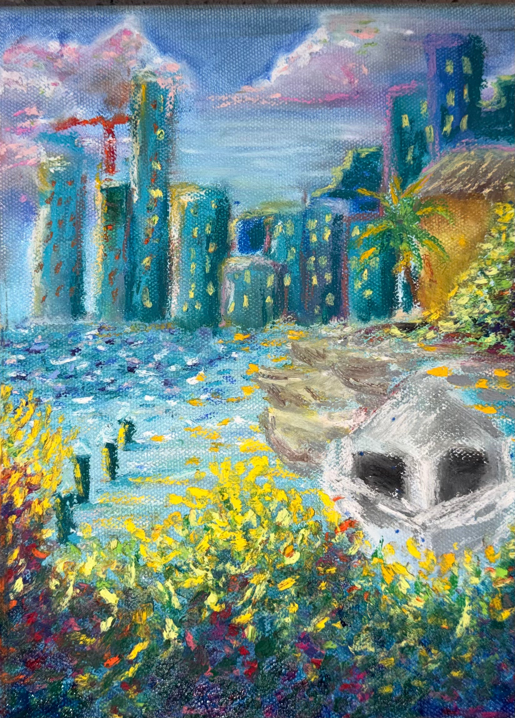 Rusty Pelican Painting Print